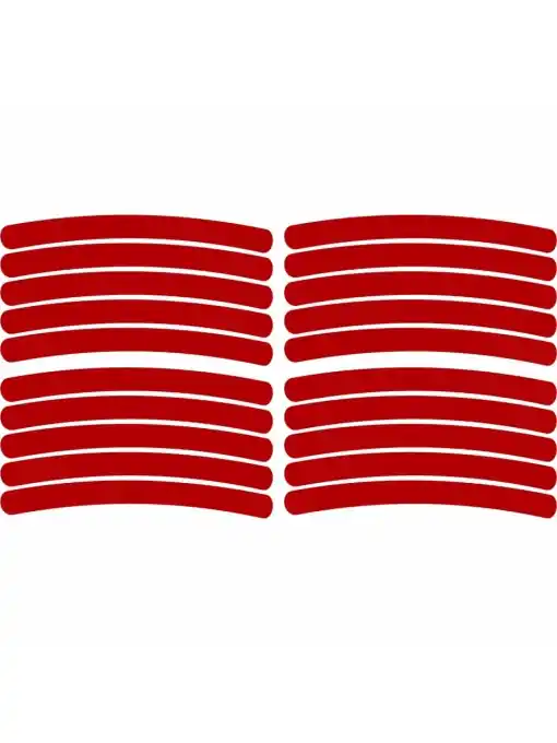 Retur gratuit Set 20 bucati Elemente Reflectorizante "Wheel Arch" pentru autoturisme, biciclete, motociclete, atv-uri, scutere, culoare Rosie