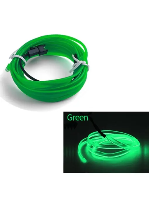 Calitate înaltă Fir Neon Auto "EL Wire" culoare Verde, lungime 1M, alimentare 12V, droser inclus