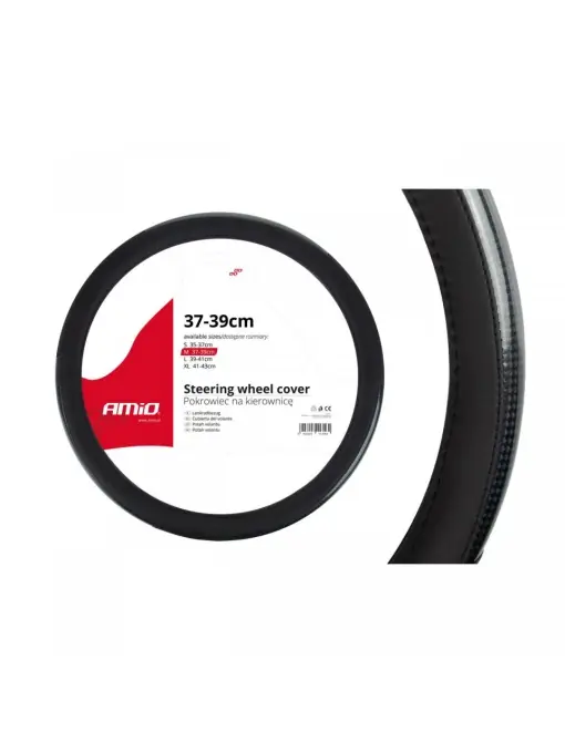 Reduceri Husa volan negru + carbon lacuit SWC-18-M (37-39cm)