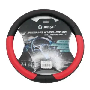 Husa volan piele sintetica Negru/Rosu (37-39 CM) Livrare rapidă