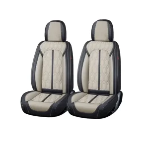 Ultima șansă Huse auto premium 5 locuri Carguard Deluxe piele ecologica perforata - negru - crem
