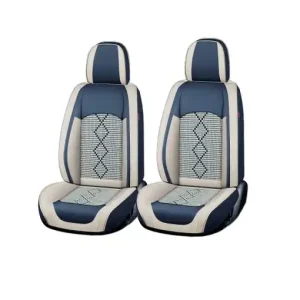 Huse auto premium 5 locuri Carguard Deluxe piele ecologica perforata si textil - albastru - alb Bestseller