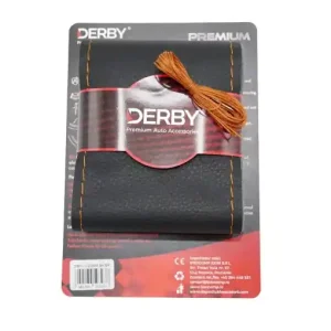Ieftin Husa volan neagra cu ac si ata 80 g, cusatura maro DERBY