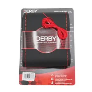 Husa volan neagra cu ac si ata 160 gr, cusatura rosie DERBY Preferatul clienților