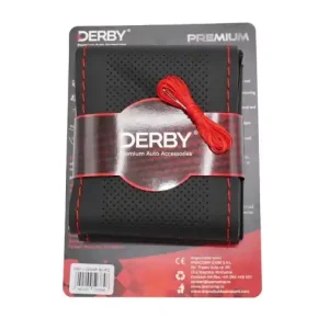 Husa volan neagra cu ac si ata 160 gr, cusatura rosie DERBY Mai ieftin