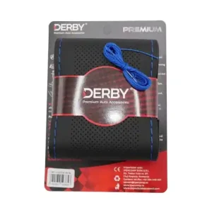 Cumpără online Husa volan neagra cu ac si ata 160 gr, cusatura albastra DERBY