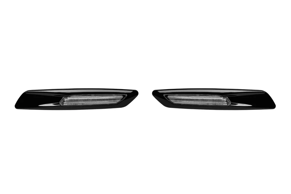 Indicatori de tuning tip F10 potriviți pentru BMW E82, E88, E90, E91, E92, E93, E60, E61 cu bază cromată și cadru negru, stânga + dreapta Lichidare de stoc