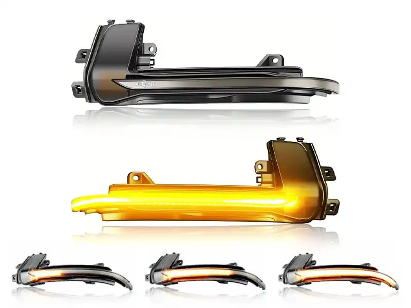 Semnale de întoarcere LED dinamice de tuning potrivite pentru oglinzile laterale ale Audi A3 8P 2011-2013, A4, S4, RS4 2010-2015, A5, S5 2010-2016, RS5 2013-2016 cu bază fumurie, stânga + dreapta Bestseller