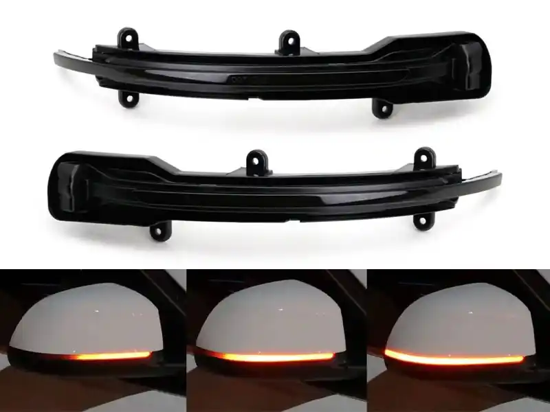 Ofertă exclusivă Semnale de întoarcere dinamice LED potrivite pentru oglinzile laterale ale Audi Q5 2012-2017, Q7 2010-2015 cu bază fumurie, stânga + dreapta