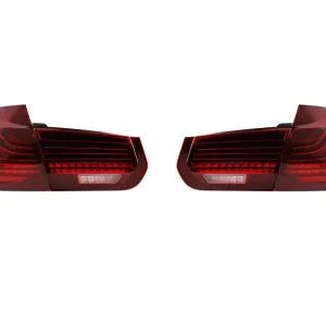 Stopuri LED tip CSL potrivite pentru BMW Seria 3 F30 2013-2018 cu bază roșie și fumurie, stânga și dreapta Livrare rapidă