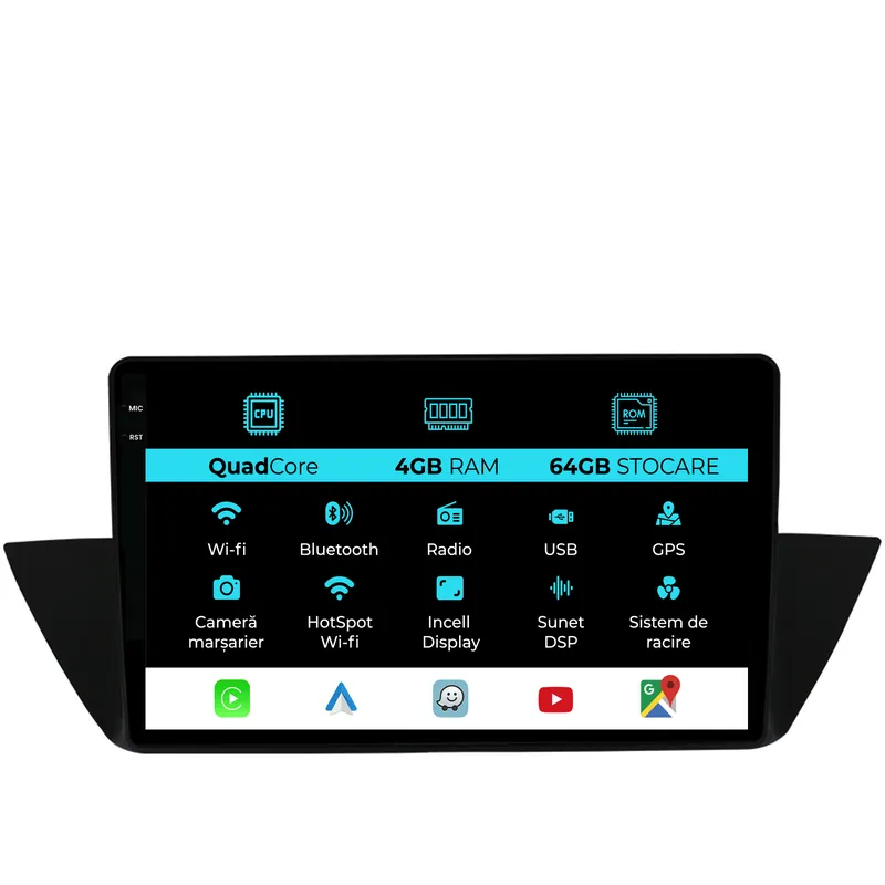 Navigatie Dedicata BMW X1 E84 (2009-2015),QuadCore, 10Inch, 4Gb Ram, 64Gb Stocare, Carplay Ultima șansă