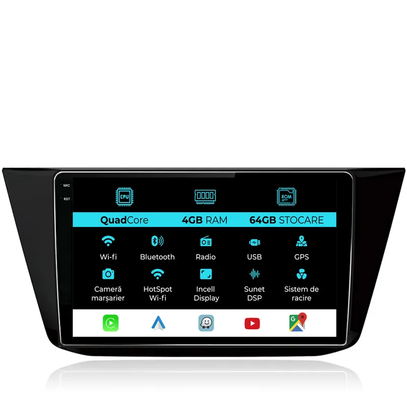 Navigatie Dedicata Volkswagen Tiguan (2016 – 2023),QuadCore, 10Inch, 4Gb Ram, 64Gb Stocare, Carplay Cel mai bun preț