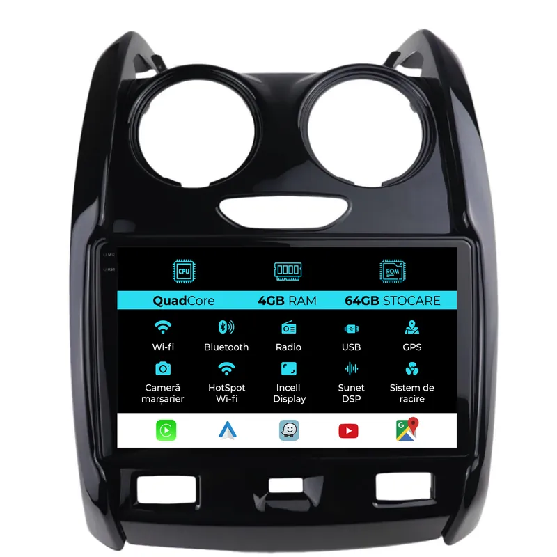 Cumpără online Navigatie Dedicata Dacia Duster (2010-2020),QuadCore, 9Inch, 4Gb Ram, 64Gb Stocare, Carplay