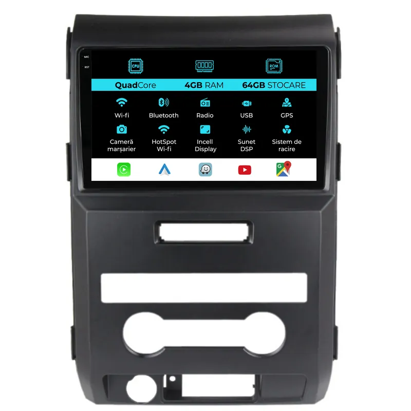Ofertă Navigatie Dedicata Ford F150 (2008-2014),QuadCore, 9Inch, 4Gb Ram, 64Gb Stocare, Carplay