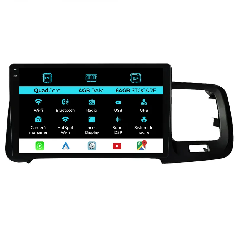 Navigatie Dedicata Volvo S60 (2010-2015),QuadCore, 9Inch, 4Gb Ram, 64Gb Stocare, Carplay Mai ieftin