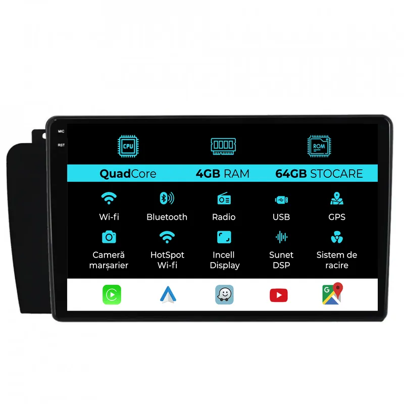Navigatie Dedicata Volvo S60 (2004-2010),QuadCore, 9Inch, 4Gb Ram, 64Gb Stocare, Carplay Retur ușor