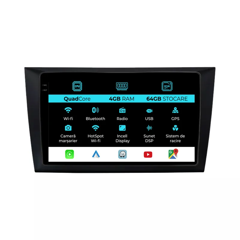 Navigatie Dedicata Volkswagen Golf MK6 (2009-2013),QuadCore, 9Inch, 4Gb Ram, 64Gb Stocare, Carplay Disponibil imediat
