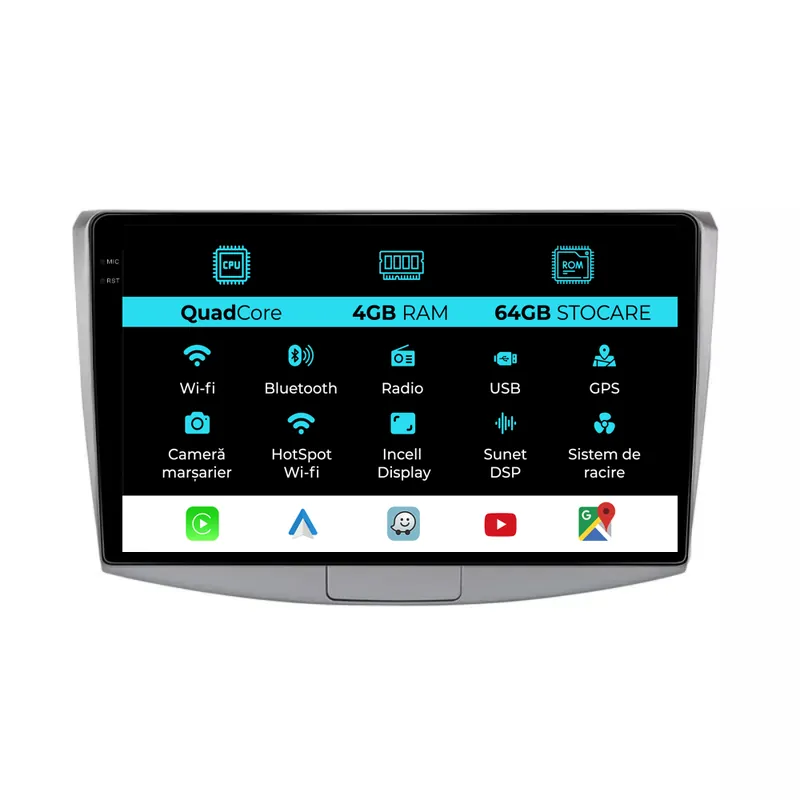 Navigatie Dedicata Volkswagen Passat B6 B7 CC (2005-2015),QuadCore, 10Inch, 4Gb Ram, 64Gb Stocare, Carplay Cumpără acum