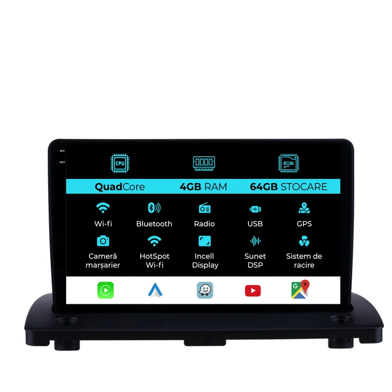 Navigatie Dedicata Volvo Xc90 (2002-2014),QuadCore, 9Inch, 4Gb Ram, 64Gb Stocare, Carplay Preț promoțional