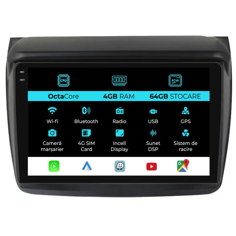 Navigatie Dedicata Mitsubishi Pajero Sport (2006-2013), 9Inch, 4Gb Ram, 64Gb Stocare, Carplay Mai ieftin