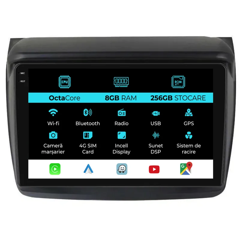 Navigatie Dedicata Mitsubishi Pajero Sport (2006-2013), 9Inch, 8Gb Ram, 256Gb Stocare, Carplay Transport gratuit