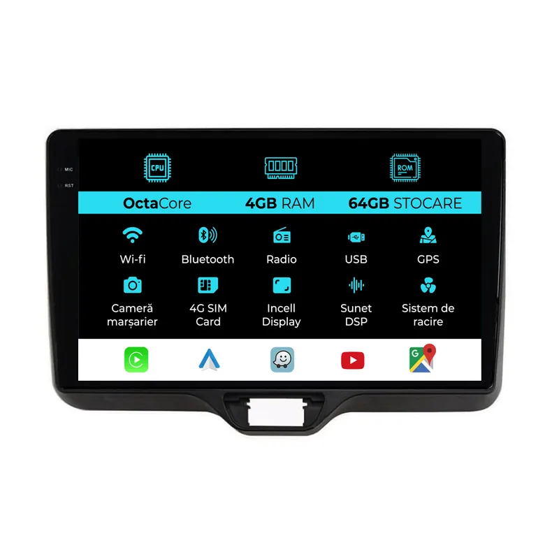 Navigatie Dedicata Toyota Yaris P21 (2020-2025), 10 Inch, 4Gb Ram, 64Gb Stocare, Carplay Cel mai bun preț