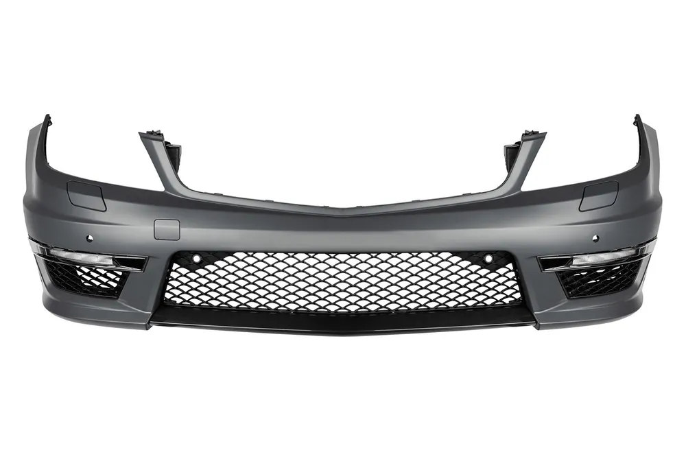 Bumper frontal design A potrivit pentru Mercedes C-Class W204 2007-2014 sedan, break cu PDC, cu duze de spălare, cu lumini de zi DRL Reducere de preț