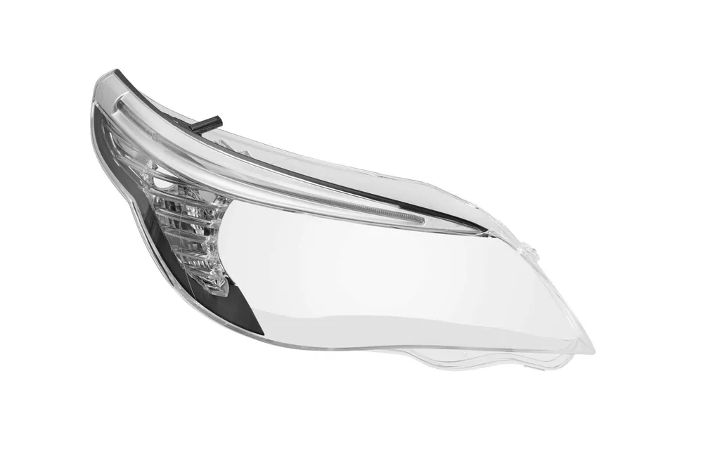 Geam drept pentru far cu sprânceană LED și garnitură cromată, potrivit pentru BMW Seria 5 E60 sedan LCI, E61 break LCI 2007-2010 versiunea 3 Ofertă limitată