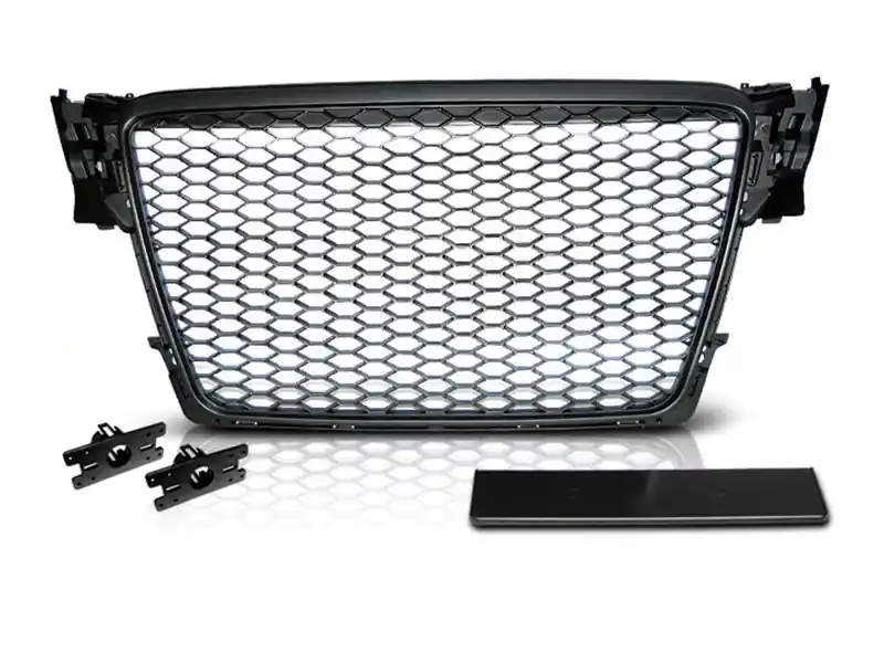 Ofertă limitată Grilaj mat negru tip RS potrivit pentru Audi A4 B8 sedan, break 2008-2011