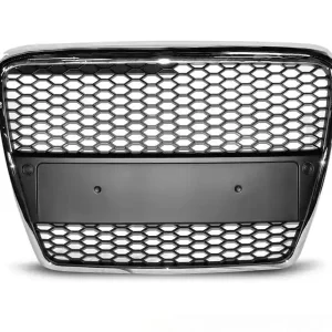 Calitate înaltă Grilaj tip RS crom/negru, potrivit pentru Audi A6 C6 sedan, break 2004-2008 cu PDC