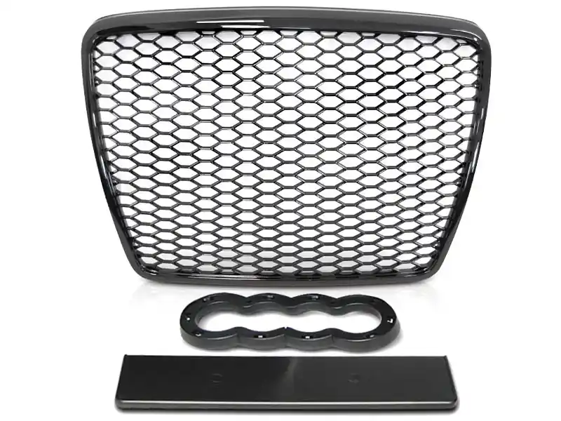 Grilaj tip RS cu lac negru, potrivit pentru Audi A6 C6 sedan, break 2008-2011 pentru bara standard și S-line Cel mai vândut