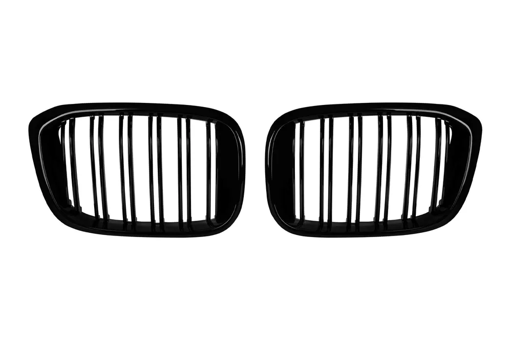Cumpărături sigure Grile rinichi cu fante duble vopsite în negru, potrivite pentru BMW X3 G01, X4 G02 2017-2021