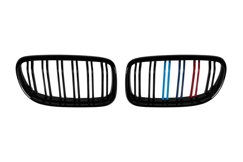 Livrare expres Grile de rinichi tip M3 cu nervuri duble, lac negru cu decorare M, potrivite pentru BMW Seria 3 E90 sedan, E91 touring 2008-2012