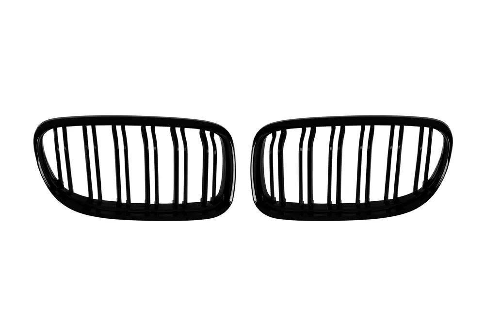 Ultima șansă Grile rinichi tip M3 cu nervuri duble, lac negru potrivit pentru BMW Seria 3 E90 sedan, E91 break 2008-2012