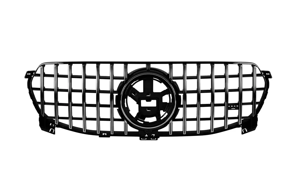 Chilipir Grilă tip GT crom/neagră, potrivită pentru Mercedes GLE SUV W167 după 2019, cu pachet Offroad, cu deschidere pentru cameră