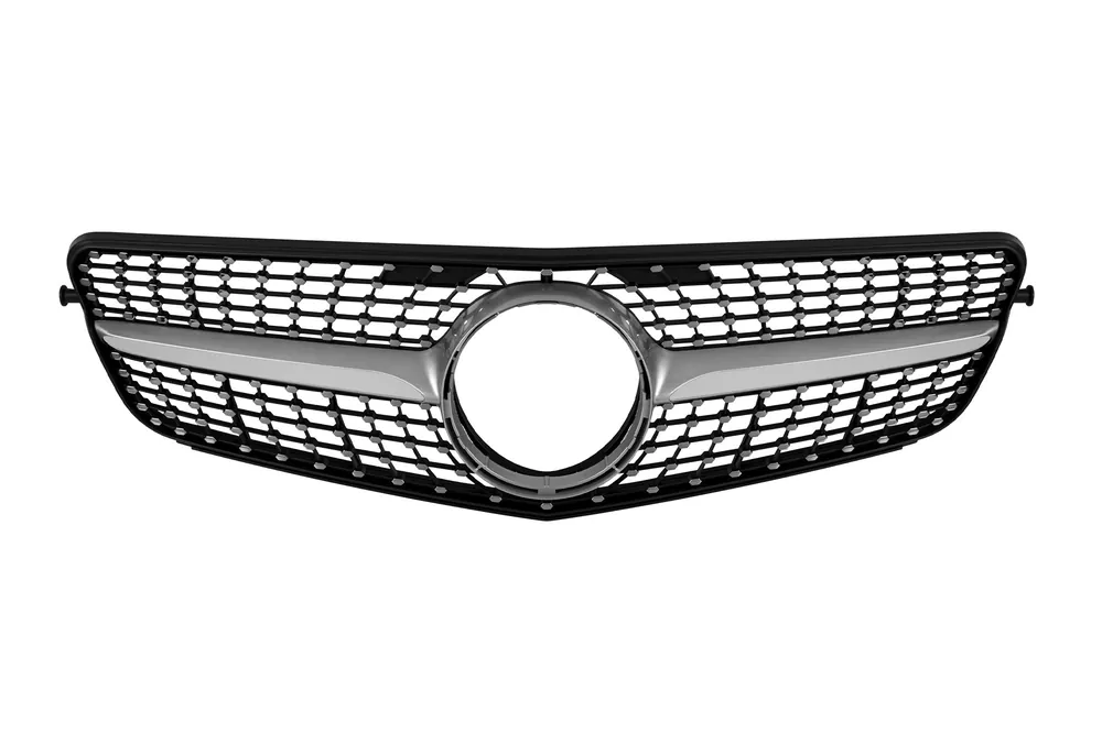 Grilă diamantată crom/gray, potrivită pentru Mercedes C-Class W204 sedan, break, coupe 2007-2014 Discount