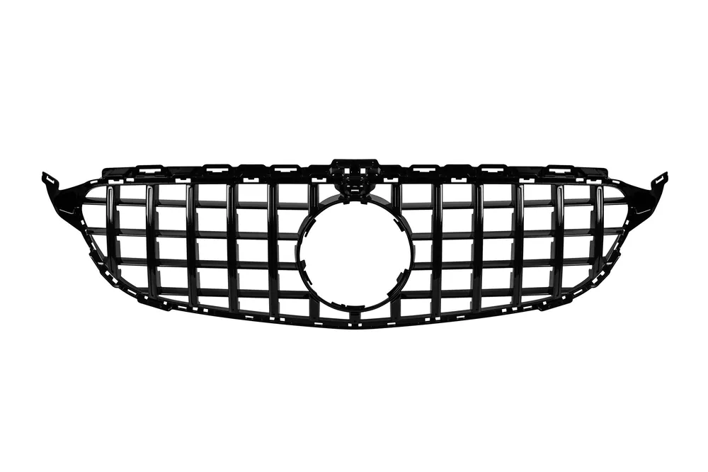 Ultima șansă Grilaj de tip GT-R cu lac negru, potrivit pentru Mercedes C-Class W205 sedan, S205 break, C205 coupe 2014-2018 cu deschidere pentru cameră