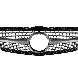 Calitate înaltă Grilaj diamantat cromat/gri potrivit pentru Mercedes C-Class W205 sedan, S205 break, C205 coupe 2014-2018 fără deschidere pentru cameră