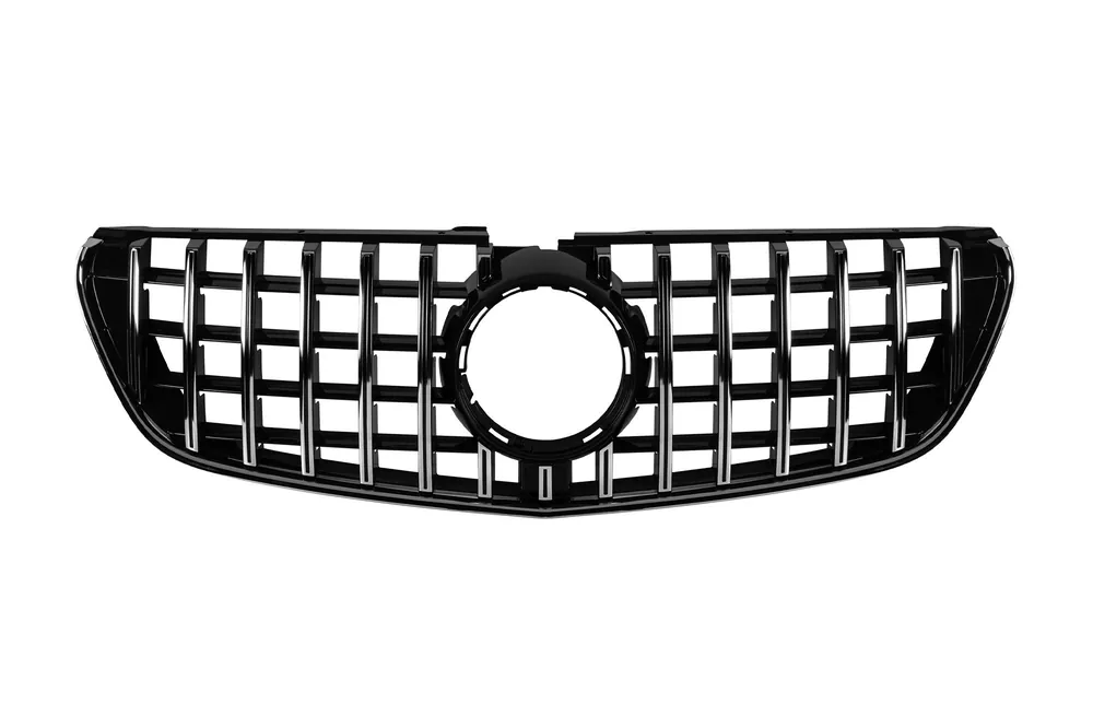 Retur ușor Grilă tip GT crom/neagră potrivită pentru Mercedes V-Class W447 2014-2019