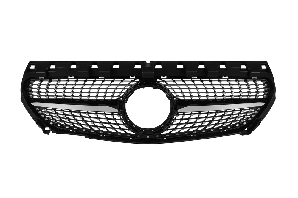 Ofertă Grilaj crom/negru cu diamant, potrivit pentru Mercedes CLA C117 2013-2018, fără deschidere pentru cameră