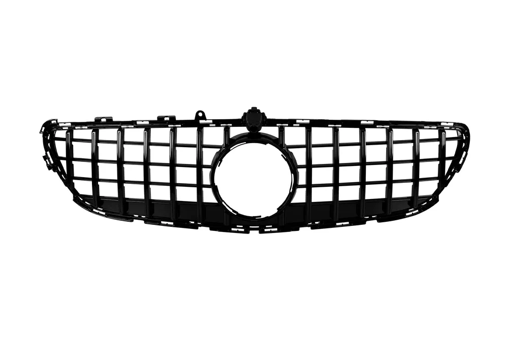 Grilaj tip GT lacuit negru potrivit pentru Mercedes CLS C218 2015-2018 cu deschidere pentru cameră Mai ieftin