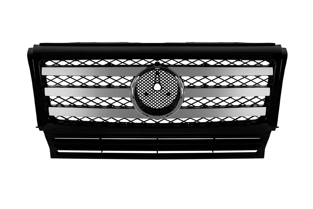 GRILĂ DIN CHROME/NEGRU CU TREI RAYURI POTRIVITĂ PENTRU MERCEDES G CLASS W463 1990-2018 Promoție