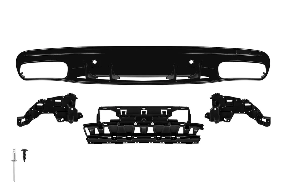 Plată securizată Difuzor stil C63 potrivit pentru bara spate A Design potrivită pentru Mercedes C-Class W205 2014-2020 -оо–оо-