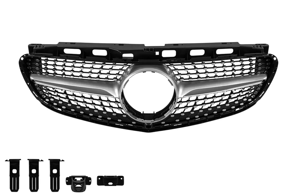 Grilă diamantată crom/gray potrivită pentru Mercedes E-Class W212 2014-2016 Ofertă limitată