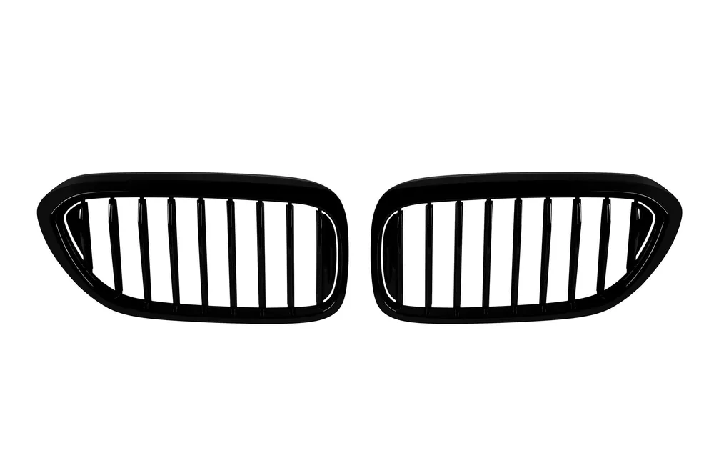 Grile de rinichi cu nervuri simple vopsite în negru, potrivite pentru BMW Seria 5 G30 sedan, G31 break 2017-2020 Doar azi