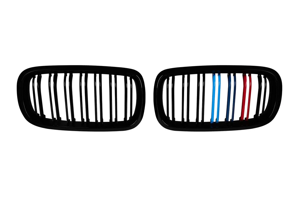 Cel mai vândut Grile rinichi cu nervuri duble, lac negru cu decoratiune M, potrivite pentru BMW X5 F15 2014-2018, X6 F16 2015-2019