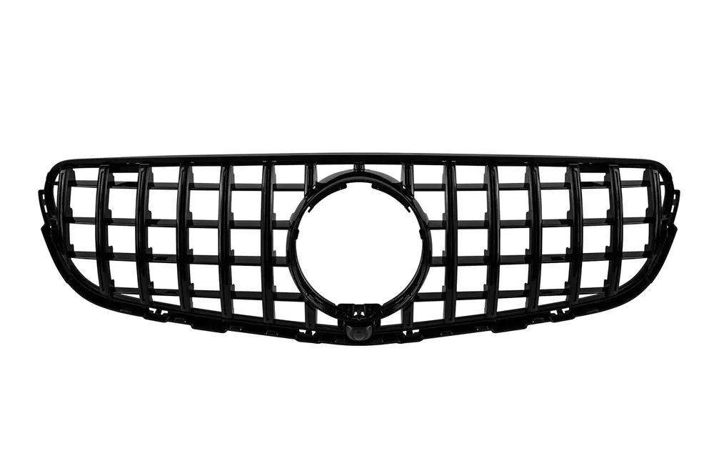 Preț redus Grilaj tip GT vopsit negru, potrivit pentru Mercedes GLC SUV X253, GLC Coupe C253 2015-2018 cu deschidere pentru cameră