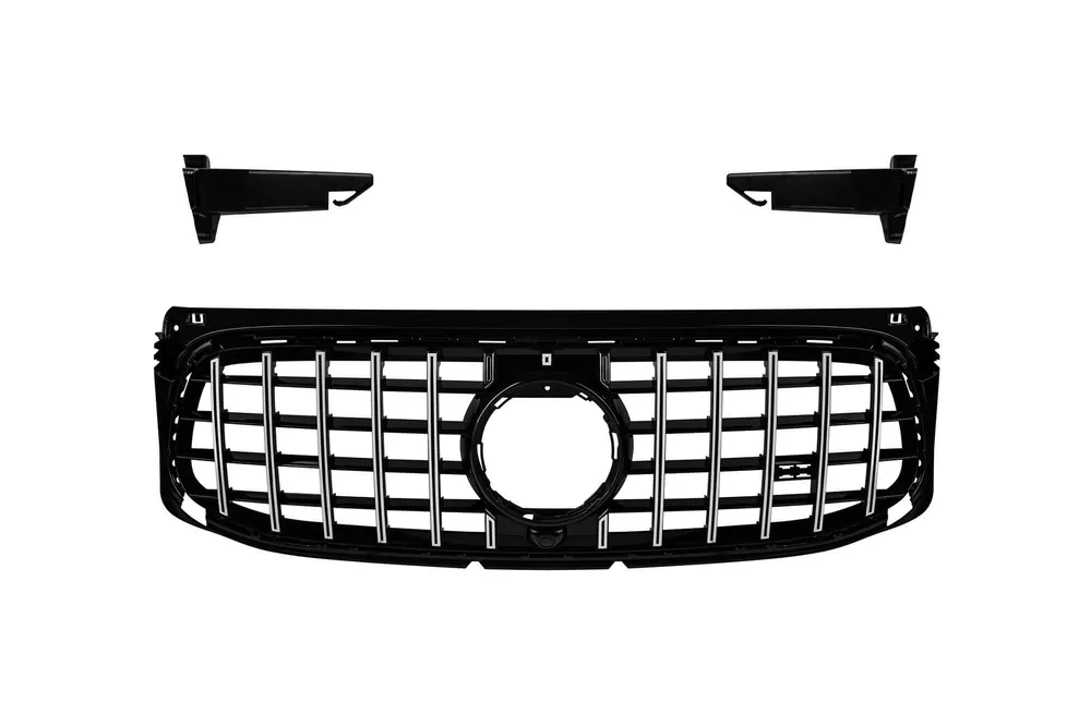 Vezi acum Grilă tip GT crom/neagră potrivită pentru Mercedes GLB X247 2020-2023 pentru bara de protecție A Design