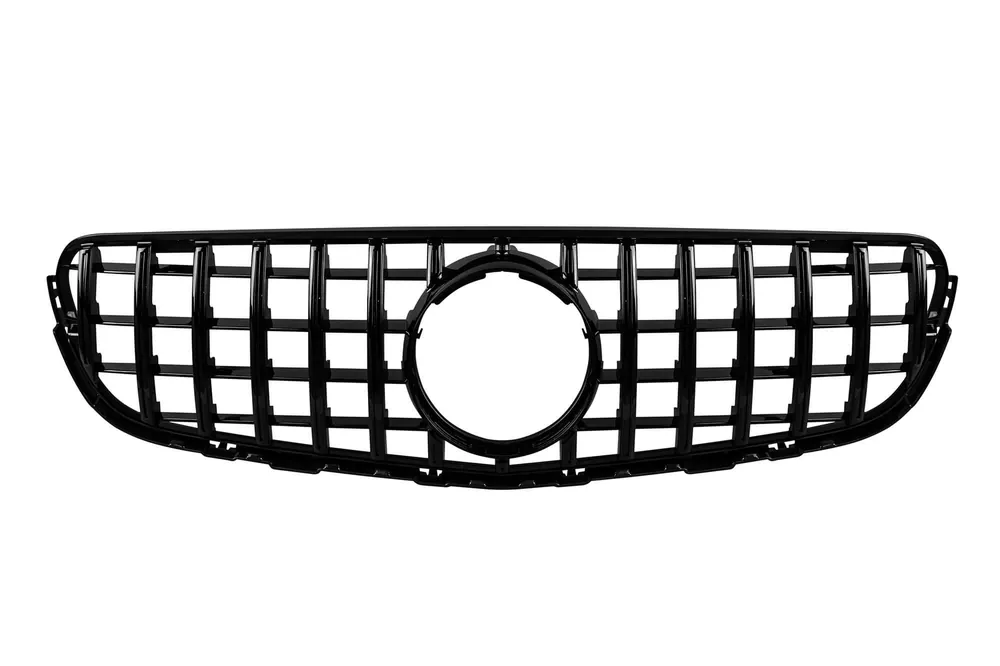 Cumpără acum Grilă tip GT cu lac negru, potrivită pentru Mercedes GLC SUV X253, GLC Coupe C253 2015-2019 fără deschidere pentru cameră