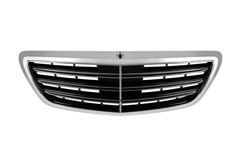 Grilă crom/neagră tip A Design potrivită pentru Mercedes S-Class W222 2013-2020 pentru modelul cu Distronic, fără Night Vision Retur gratuit